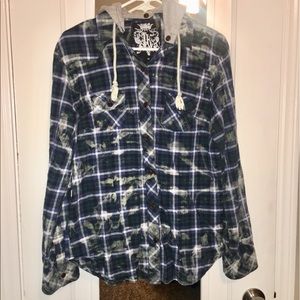 JAK Acid Washed Women’s Flannel with Hood